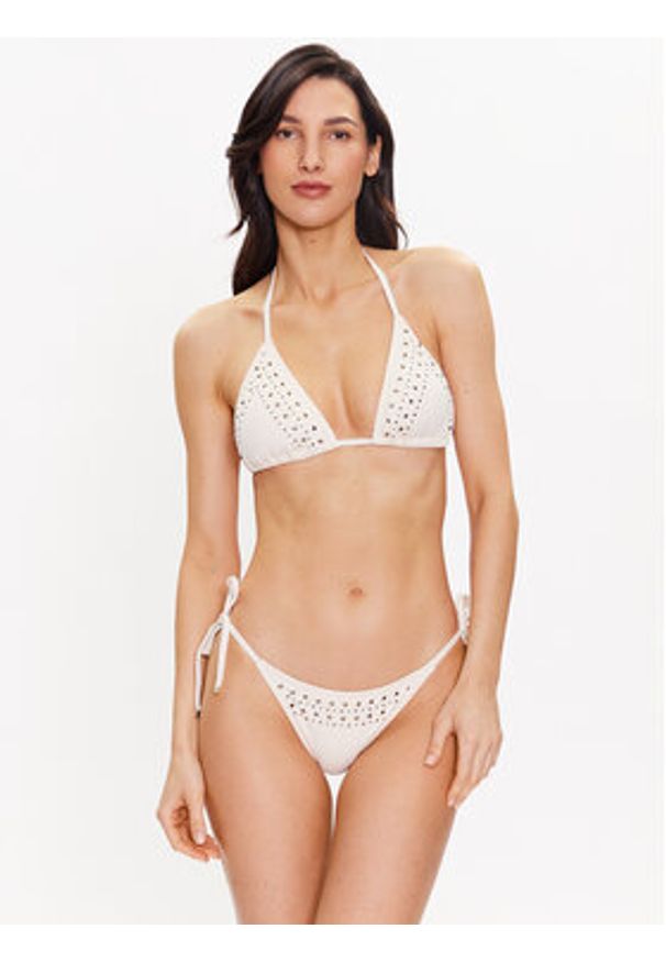 MICHAEL Michael Kors Dół od bikini Glam Deco MM1M121 Biały. Kolor: biały. Materiał: syntetyk