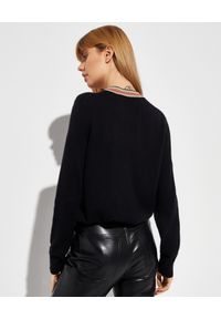 Burberry - BURBERRY - Czarny sweter z kaszmiru. Kolor: czarny. Materiał: kaszmir. Długość rękawa: długi rękaw. Długość: długie. Wzór: paski #4