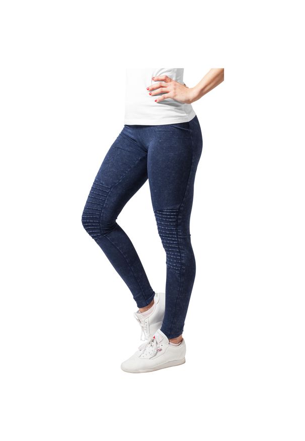 Urban Classics - Damskie klasyczne legginsy dżinsowe gt. Kolor: niebieski. Materiał: denim