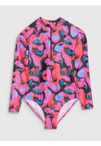 4f - 4F Kostium kąpielowy jednoczęściowy dziewczęcy - multikolor 122/128 (6-8 lat). Kolor: wielokolorowy #1