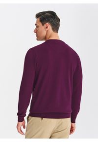Pako Lorente - PAKO LORENTE – Fioletowy bawełniany sweter v-neck. Okazja: na co dzień. Kolor: fioletowy, czarny. Materiał: bawełna. Sezon: jesień. Styl: casual #8