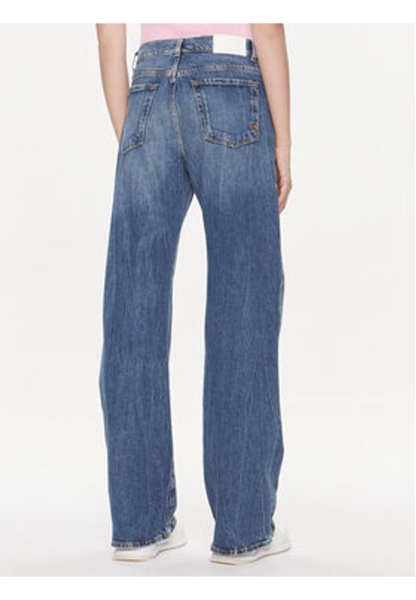 Pinko Jeansy Wanda 101733 A1LP Granatowy Wide Leg. Kolor: niebieski