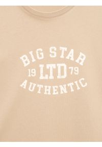 Big-Star - Koszulka męska z nadrukiem beżowa Teller 804. Okazja: na co dzień. Kolor: beżowy. Materiał: żakard, materiał, dzianina. Wzór: nadruk. Styl: vintage, casual