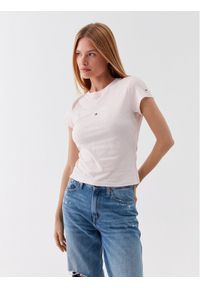 Tommy Jeans T-Shirt Essential Logo DW0DW16145 Różowy Regular Fit. Kolor: różowy. Materiał: bawełna, syntetyk #1
