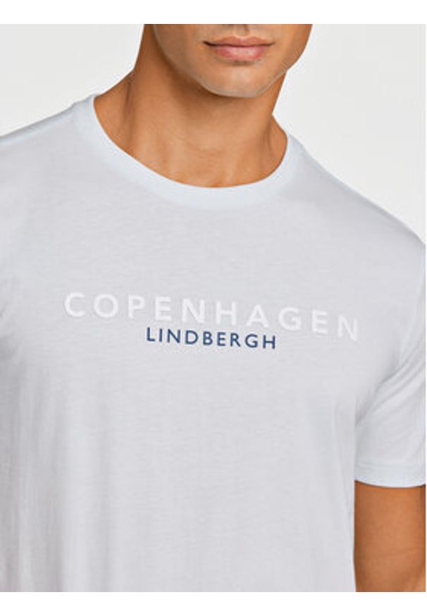 Lindbergh T-Shirt 30-400200 Błękitny Relaxed Fit. Kolor: niebieski. Materiał: bawełna