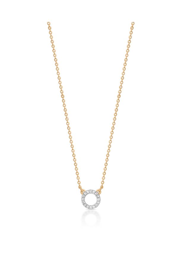 W.KRUK - Naszyjnik złoty. Materiał: złote. Kolor: złoty. Wzór: aplikacja, ze splotem. Kamień szlachetny: diament