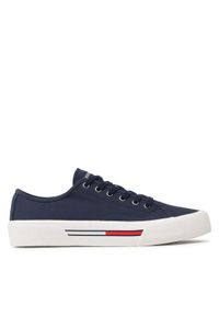 Tommy Jeans Tenisówki Canvas Sneaker EM0EM01299 Granatowy. Kolor: niebieski. Materiał: materiał #1