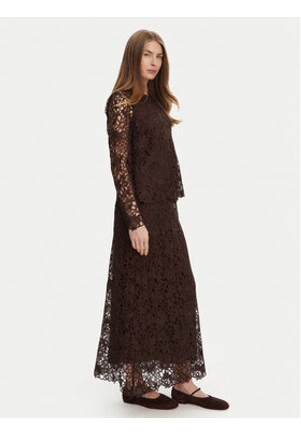 Bruuns Bazaar Spódnica midi Sago Joanelle BBW4518 Czarny Regular Fit. Kolor: czarny. Materiał: syntetyk