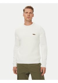 Aeronautica Militare Sweter 262MA1571UL00409 Biały Regular Fit. Kolor: biały. Materiał: bawełna #1