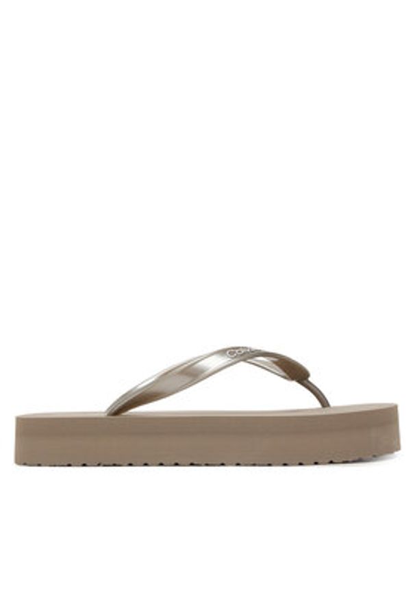 Calvin Klein Japonki Flatform Flip Flop Met Tpu HW0HW03120 Złoty. Kolor: złoty. Materiał: syntetyk