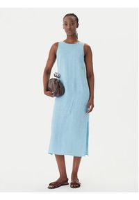 Marella Sukienka letnia Velo 2615221352 Błękitny Regular Fit. Kolor: niebieski. Materiał: len. Sezon: lato #3