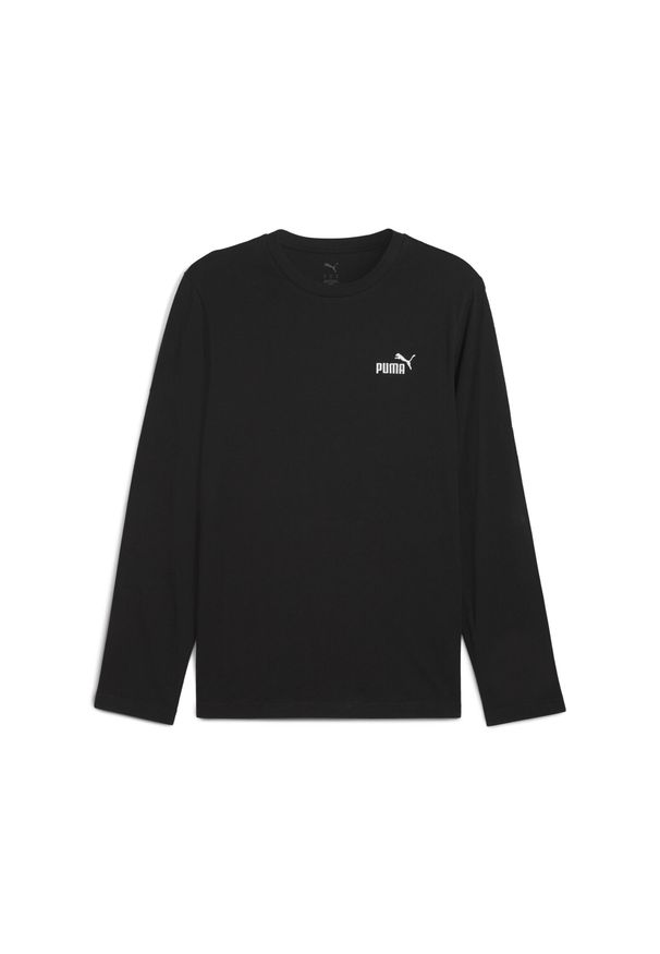 Puma - Męska koszulka Essentials z logo No. 1 i długim rękawem PUMA. Kolor: czarny. Długość rękawa: długi rękaw. Długość: długie. Wzór: haft