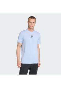 Adidas - Koszulka Les Mills Graphic. Kolor: niebieski. Technologia: ClimaCool (Adidas). Sport: fitness #1