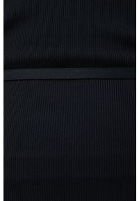 Calvin Klein top damski kolor czarny. Kolor: czarny. Materiał: materiał, dzianina. Długość rękawa: na ramiączkach. Wzór: gładki #6