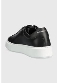 Karl Lagerfeld sneakersy skórzane MAXI KUP kolor czarny KL52215. Nosek buta: okrągły. Zapięcie: sznurówki. Kolor: czarny. Materiał: skóra #5
