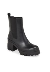 Botki Calvin Klein Jeans Chunky Heeled Chelsea Boot Lth YW0YW01112 Triple Black 0GT. Kolor: czarny