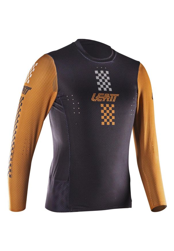 Koszulka rowerowa dziecięca LEATT Jersey MTB Gravity 4.0 Junior. Kolor: wielokolorowy, czerwony, brązowy. Materiał: jersey. Sport: kolarstwo