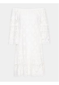 Iconique Sukienka codzienna IC23 008 Biały Regular Fit. Okazja: na co dzień. Kolor: biały. Materiał: bawełna. Typ sukienki: proste. Styl: casual #3