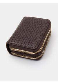 Sinsay - Pleciony portfel zapinany na podwójny zamek - brązowy. Kolor: brązowy #1