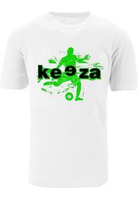 Koszulka bawełniana z krótkim rękawem KEEZA football. Kolor: biały. Materiał: bawełna. Długość rękawa: krótki rękaw. Długość: krótkie. Sport: piłka nożna