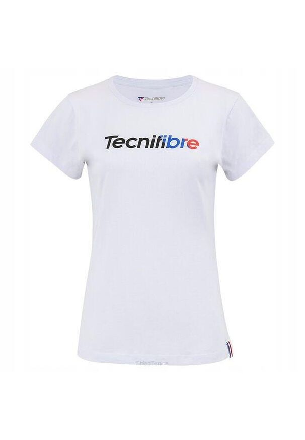 TECNIFIBRE - Koszulka tenisowa T-shirt dziecięca Tecnifibre Club Cotton Tee. Kolor: biały. Sport: tenis