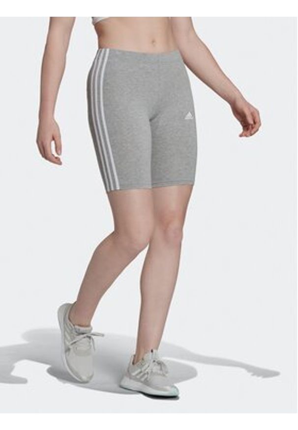 Adidas - adidas Szorty sportowe Essentials 3-Stripes Bike Shorts HF5956 Szary. Kolor: szary. Materiał: bawełna