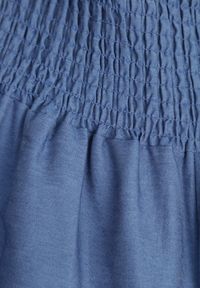 Born2be - Jasnoniebieskie Bawełniane Szerokie Spodnie Kuloty z Wysokim Stanem i Gumką w Pasie Rafea. Okazja: na co dzień. Stan: podwyższony. Kolor: niebieski. Materiał: bawełna. Długość: długie. Styl: sportowy, casual, elegancki #4