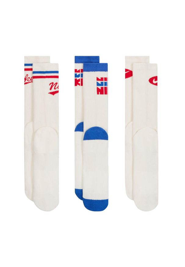 Nike - Skarpety Unisex Dla Dorosłych Everyday Plus (zestaw 3 Sztuk). Kolor: biały. Sport: turystyka piesza