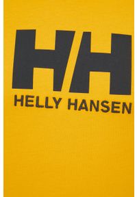 Helly Hansen - T-shirt. Okazja: na co dzień. Kolor: żółty. Materiał: dzianina. Wzór: aplikacja. Styl: casual