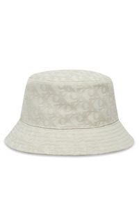 Calvin Klein Kapelusz Logo Jacquard Bucket Hat LV04K5059G Beżowy. Kolor: beżowy. Materiał: materiał, poliester