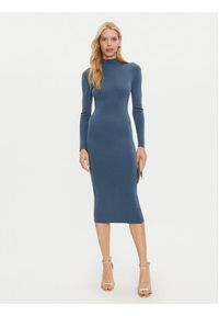 MICHAEL Michael Kors Sukienka dzianinowa MF482Q14VR Niebieski Slim Fit. Kolor: niebieski. Materiał: wełna #5