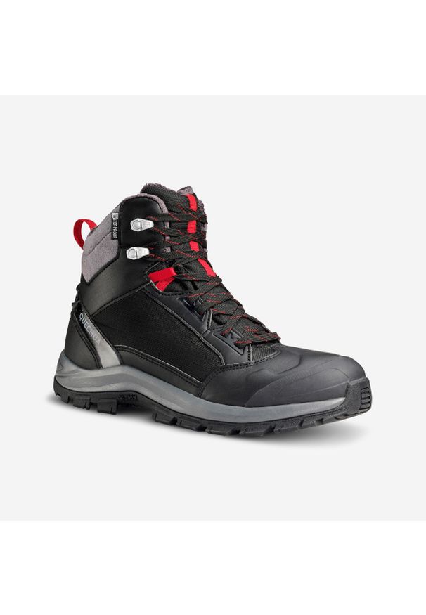 quechua - Buty turystyczne męskie Quechua SH500 mountain Mid wodoodporne. Kolor: czerwony, czarny, wielokolorowy. Materiał: materiał. Szerokość cholewki: normalna. Sezon: zima. Sport: wspinaczka, turystyka piesza