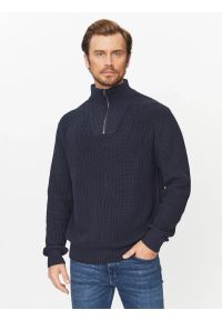 Lee - LEE HALF ZIP KNIT SKY MĘSKI SWETER ELEGANCKI CIEPŁY SKY BLUE 112341694. Styl: elegancki