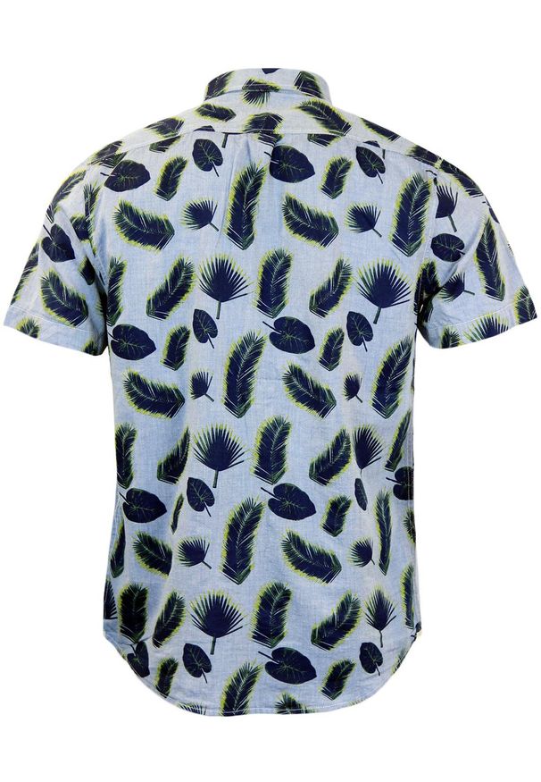 Lee - LEE MĘSKA KOSZULA SS BUTTON DOWN ILLUSION BLUE L886FD85. Typ kołnierza: button down