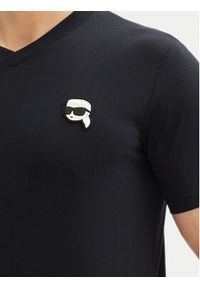 Karl Lagerfeld - KARL LAGERFELD T-Shirt 755021 552224 Granatowy Regular Fit. Typ kołnierza: dekolt w karo. Kolor: niebieski. Materiał: bawełna #5
