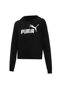 Puma - Damska krótka bluza Essentials z kapturem i logo PUMA Black. Typ kołnierza: kaptur. Kolor: czarny. Materiał: prążkowany. Długość: krótkie #1