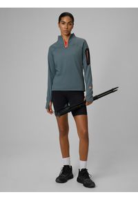 4f - 4F Bluza trekkingowa slim bez kaptura damska - khaki XL. Typ kołnierza: bez kaptura. Kolor: oliwkowy, brązowy, wielokolorowy #2