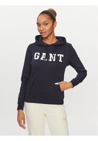 GANT - Gant Bluza Reg Graphic Hoodie 4200742 Granatowy Regular Fit. Kolor: niebieski. Materiał: bawełna