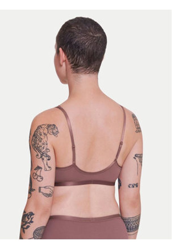 Sloggi Biustonosz bezfiszbinowy Romance 10031898 Brązowy. Kolor: brązowy. Materiał: bawełna, syntetyk