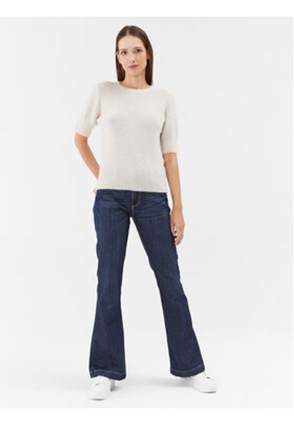 Please Sweter M734723507 Écru Regular Fit. Materiał: wełna