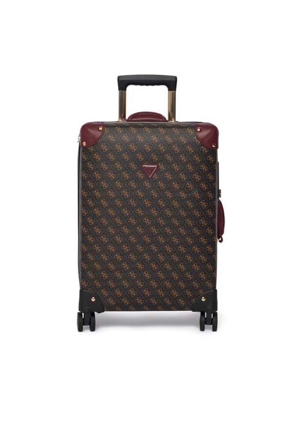 Guess Walizka kabinowa Latona Travel TWLQ92 11983 Brązowy. Kolor: brązowy. Materiał: skóra