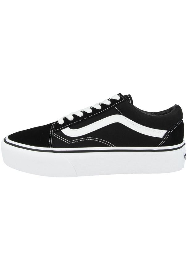 Buty Dorosły Vans Old Skool Low czarny. Okazja: na co dzień. Kolor: czarny. Materiał: zamsz. Szerokość cholewki: normalna. Model: Vans Old Skool