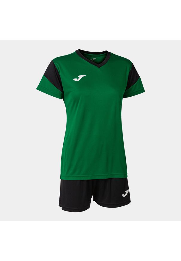 Zestaw piłkarski damski Joma Phoenix. Kolor: czarny, zielony, wielokolorowy. Materiał: dresówka. Sport: piłka nożna