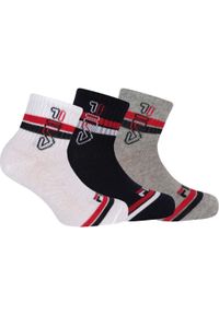 Fila skarpetki 3-pack chłopięce Quarter biały/granat/szary 27-30. Kolor: niebieski, biały, szary, wielokolorowy
