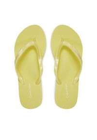 Calvin Klein Japonki Flip Flop Deboss Logo Met HW0HW02043 Żółty. Kolor: żółty