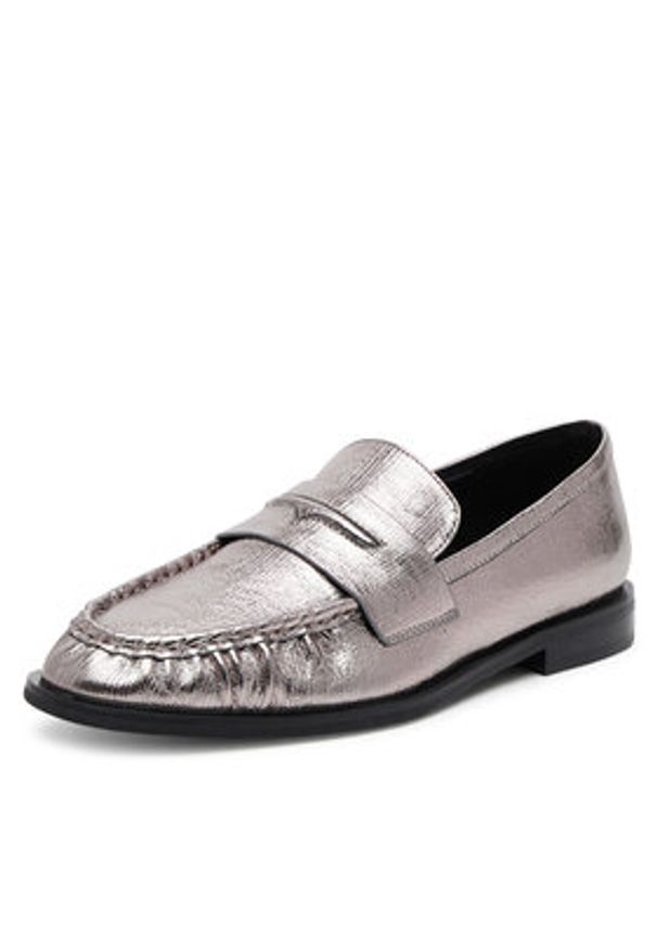 Badura Mokasyny LILAC-SLT152SK Srebrny. Kolor: srebrny. Materiał: skóra