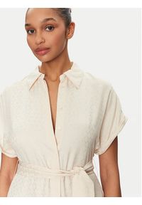LOLA CASADEMUNT Sukienka koszulowa MS2516004 Écru Regular Fit. Materiał: wiskoza. Typ sukienki: koszulowe #3
