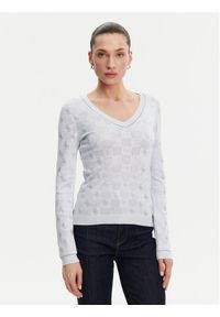 Guess Sweter W5GR07 Z3D60 Niebieski Regular Fit. Kolor: niebieski. Materiał: wiskoza