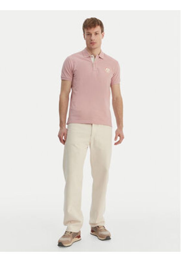 Napapijri Polo E-Clanis NP0A4ID3 Różowy Regular Fit. Typ kołnierza: polo. Kolor: różowy. Materiał: bawełna