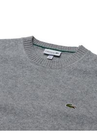 Lacoste Sweter AH2916 Szary Regular Fit. Kolor: szary. Materiał: wełna